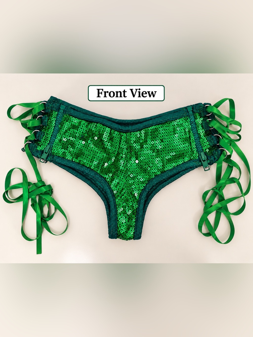 Green Sequin Lace-Up Panty | Rave Dance Costume